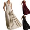 Robe longue décontractée pour femme à col en V sans manches