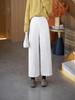 Petite Wool Blend Wide-Leg Cropped Pants for Women - 2025 Autumn/Winter Collection: Fashionable, Slimming, Casual Style.