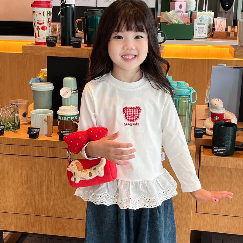 Red Festive Girls' Bow Cartoon Crossbody Bag: Mini Bucket Handbag & Coin Purse