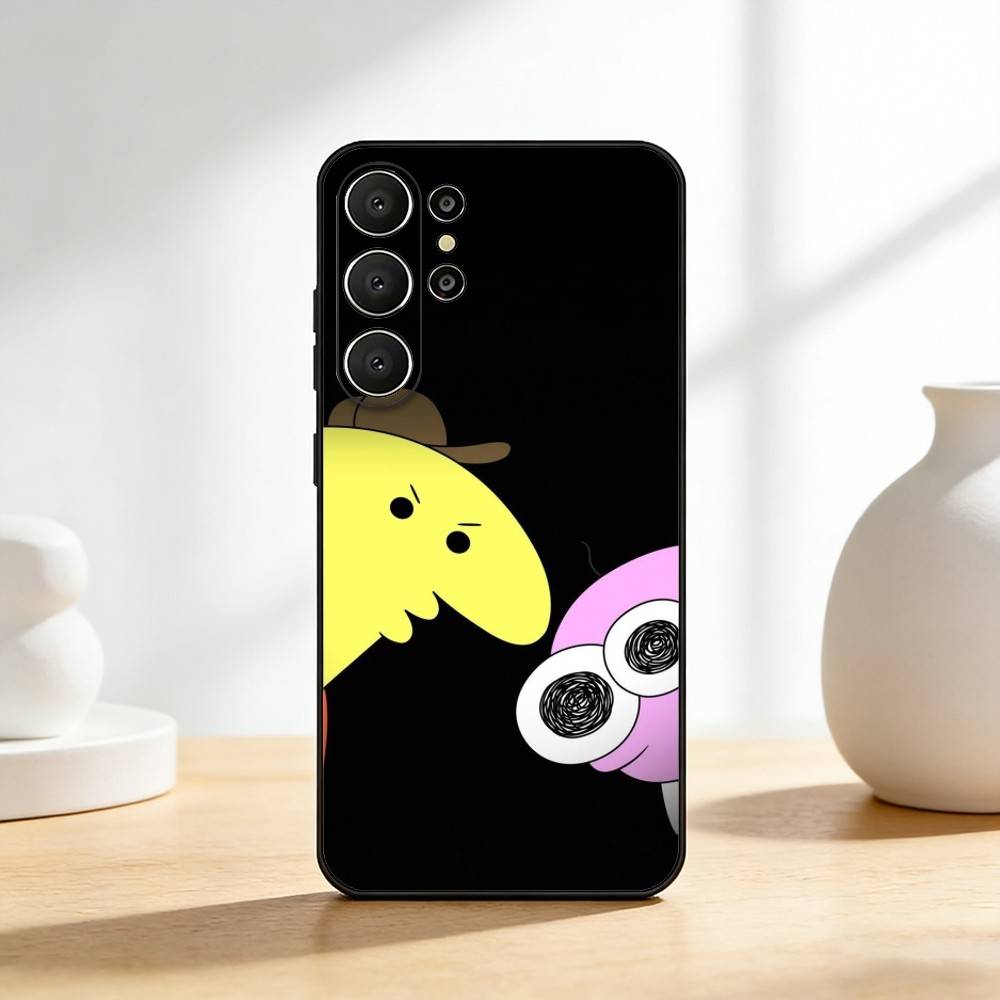 S-Smiling F-Friends Pim Charlie Phone Case For Samsung S26,S25,24,23,22,30,21,10,9,Ultra,Plus,Lite,FE Soft Black Case
