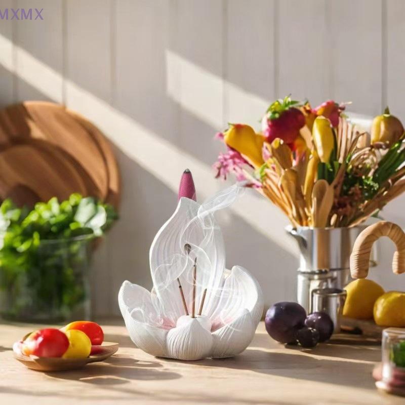 Incense Burner Stick Holder Buddhism Lotus Line Incense Plate Sandalwood Coil Base Temples Yoga Studios Home Decoration