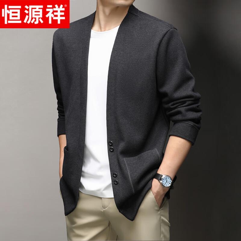 

Hengyuanxiang Men s V-Neck Wool-Blend Fleece Lined Cardigan 2XL