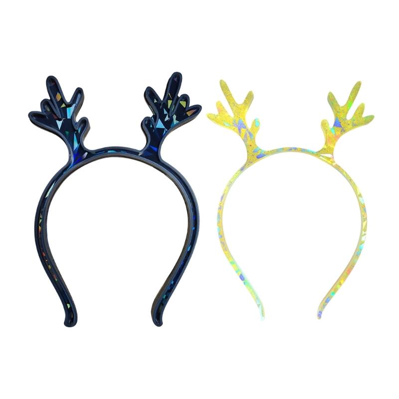 

Формы из голографической эпоксидной смолы, силиконовые формы для повязок на голову, форма для смолы в форме рогов оленя, силиконовый материал для художественных творений чёрный