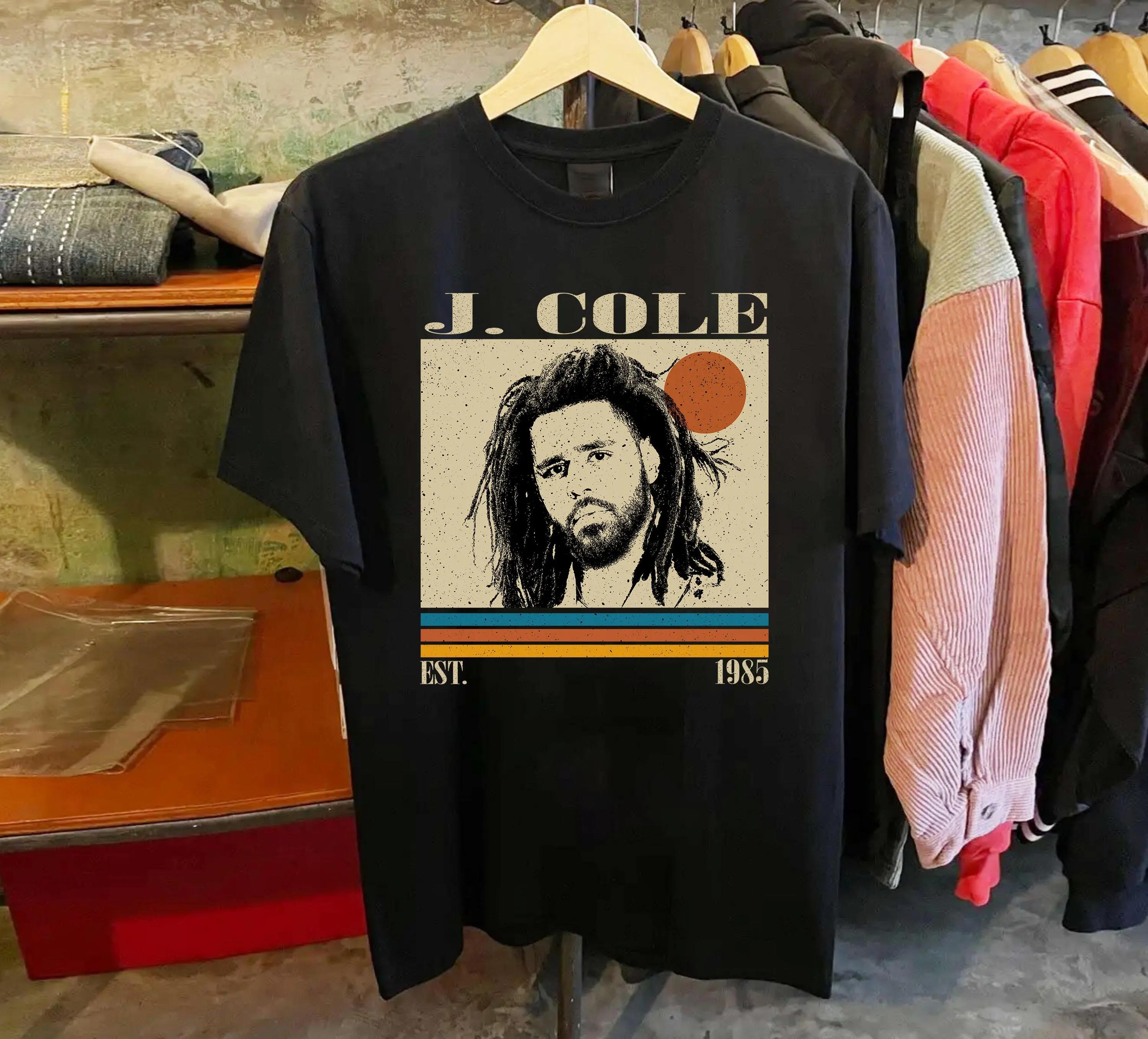 Retro J Cole Rap Tshirt Retro HipHop Music Tshirt Printed Pattern Tshirt Gift for Fans S