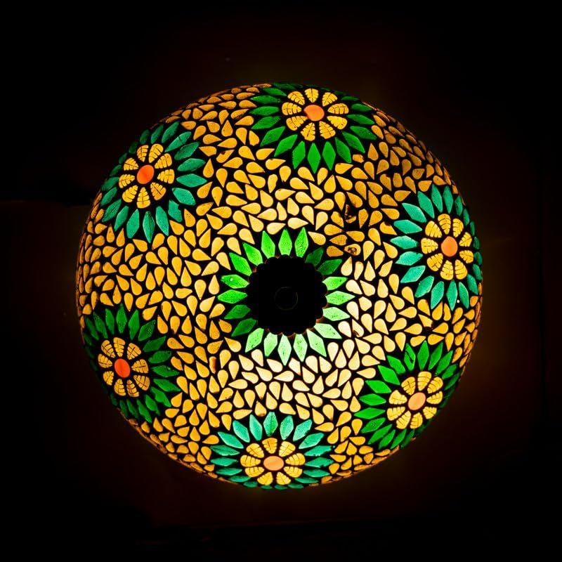 Handcrafted Decorative Glass Mosaic Table Lamp for Home Décor | Multicolour