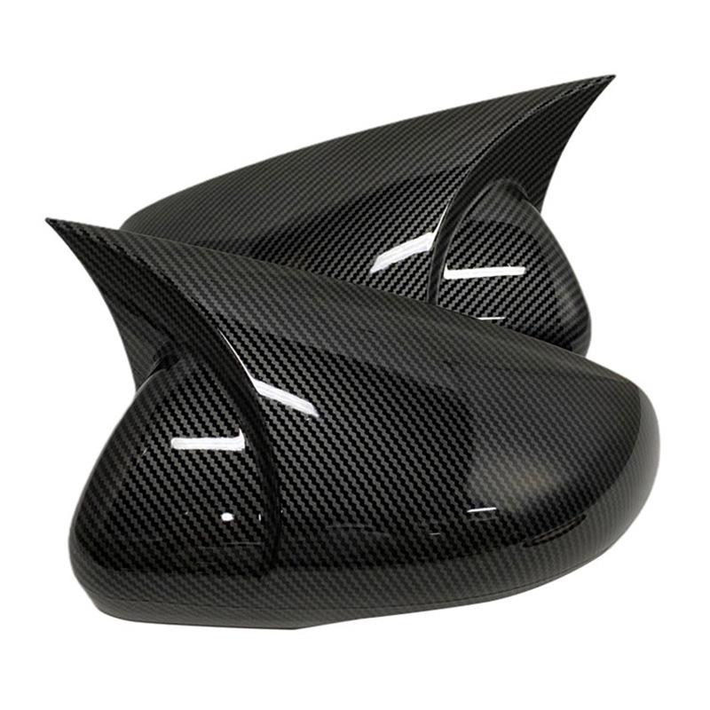 Volkswagen Golf 6 Carbon Fiber Pattern Rearview Mirror Shell Gloss Black Protective Cover