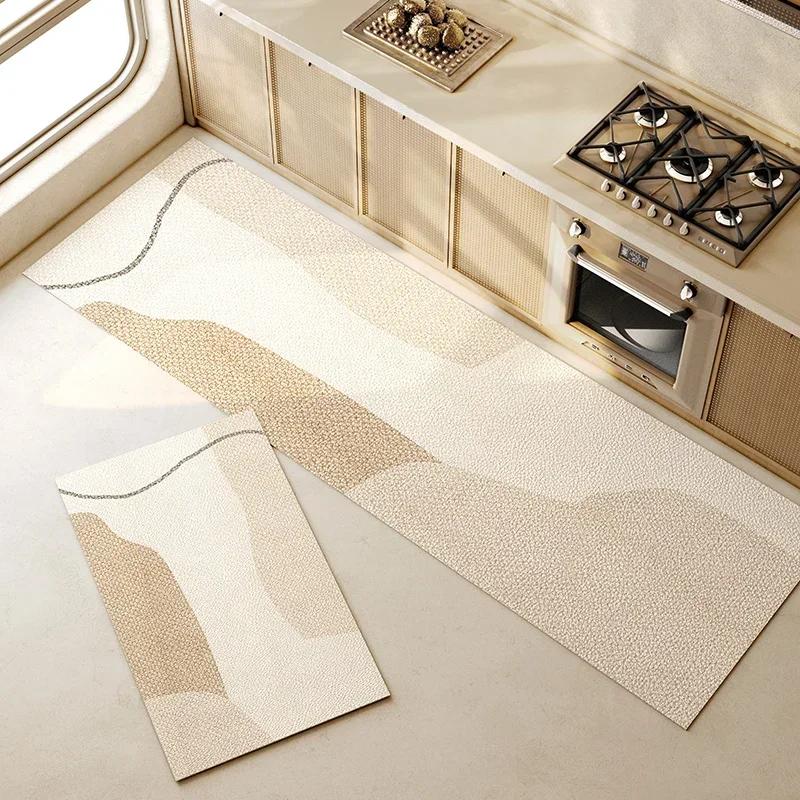 Kitchen Floor Mat Pvc Waterproof Oil-proof Carpet Mats Long Home Decoration Leather Rug Non-slip Custom Alfombra Cocina