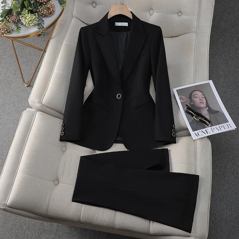 2026 Modischer Khaki-Blazer mit Temperament für Damen - Professionelles Frühjahrs-/Herbst-Anzug für Jahresversammlungen