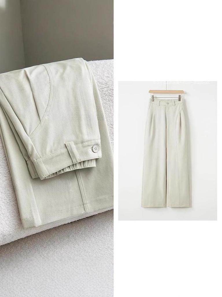 Early Autumn High-Waisted Slimming Wrinkle-Resistant Straight-Leg Pants