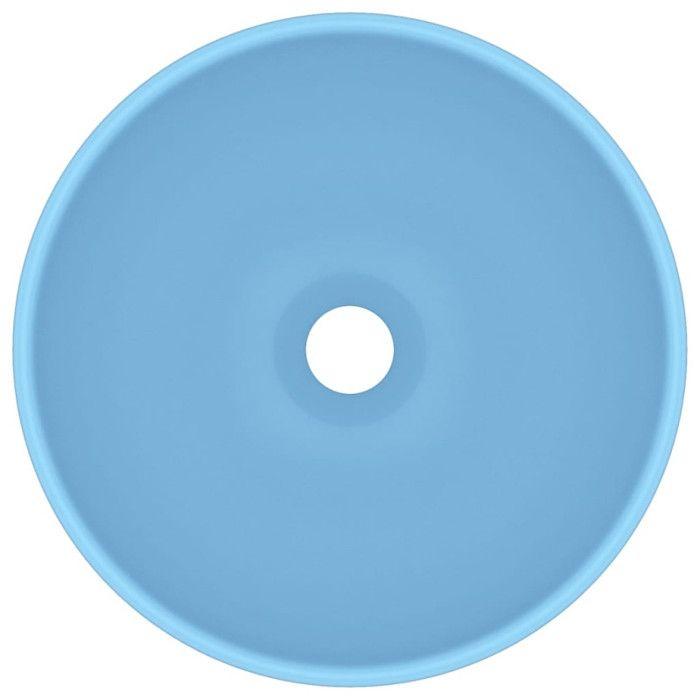 VidaXL Round Luxury Bathroom Sink Countertop Washbasin Toilet Hand Basin Cosmetic Room Interior Matte Light Blue 146967