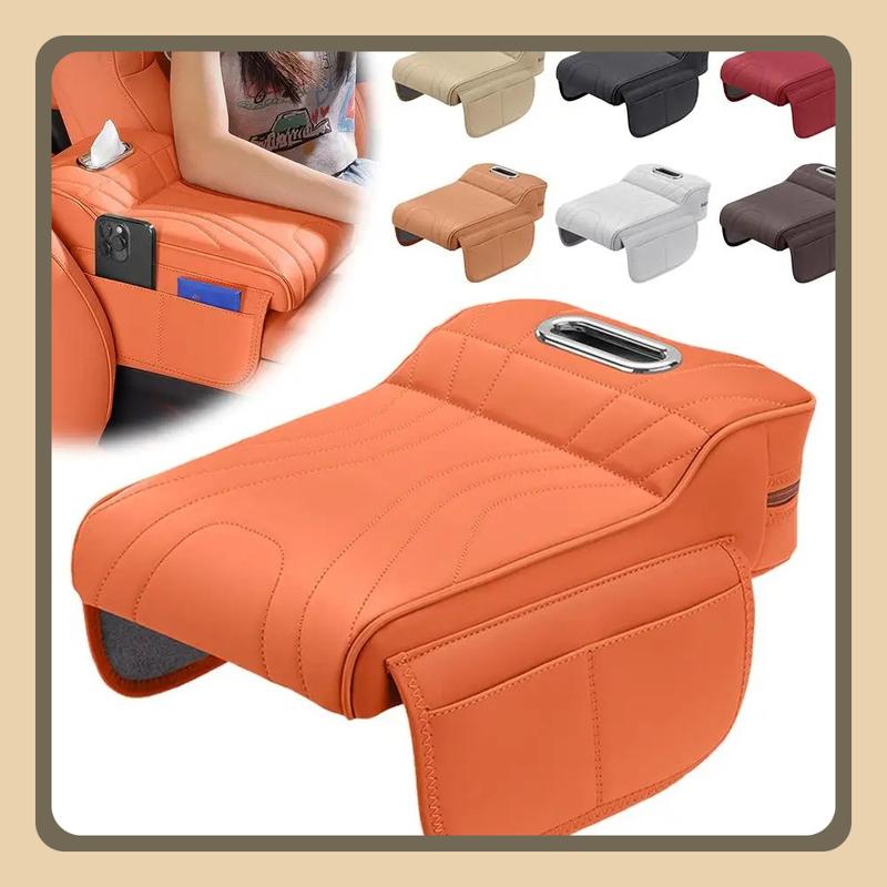 Car 2024 2025 Universal Armrest Pad Height Increase Leather Box Protective Bag Storage Tissue Boxe Accessorie Interior Car Cover