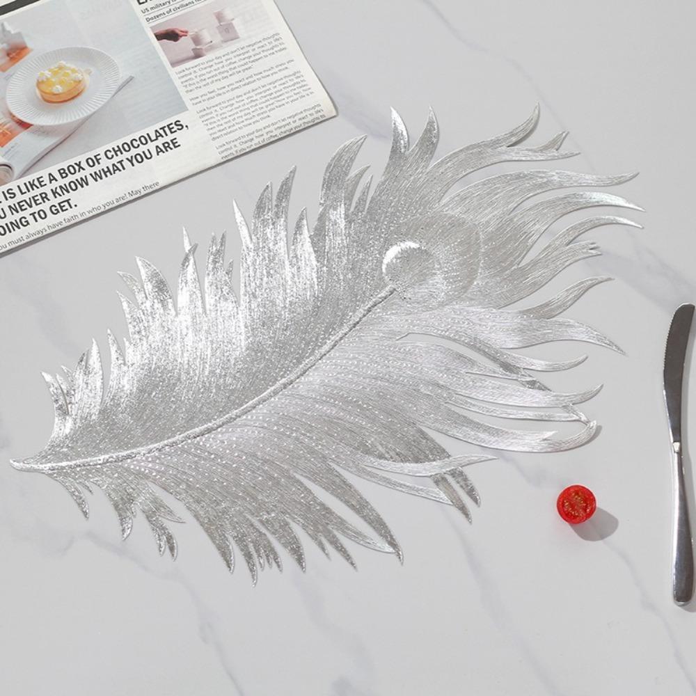

51cm Placemat Washable PVC Table Mats High Quality Insulation Place Mats серебряный