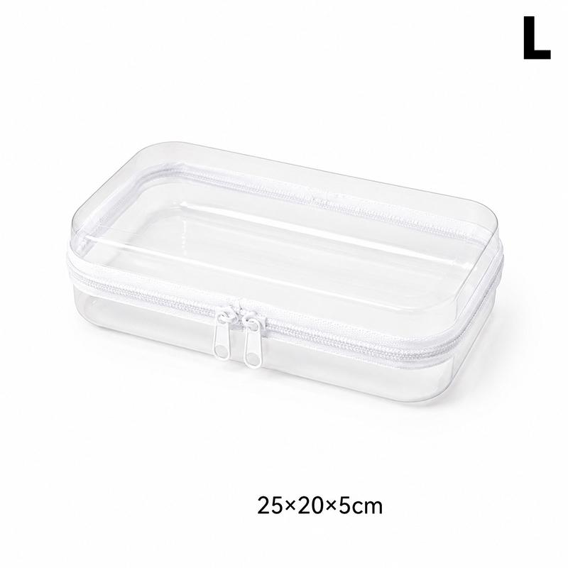 Waterproof Transparent Hard-shell Cosmetic Storage Bag Zippered Clear Pouch for Travel Outdoor Toiletries Organizer