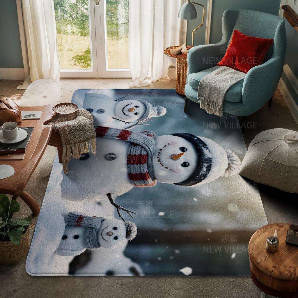 House Entrance Carpet Home Door Mat Living Room Bath Foot Bathroom Non-slip Water Absorption Rugs Bath Merry Christmas Winter