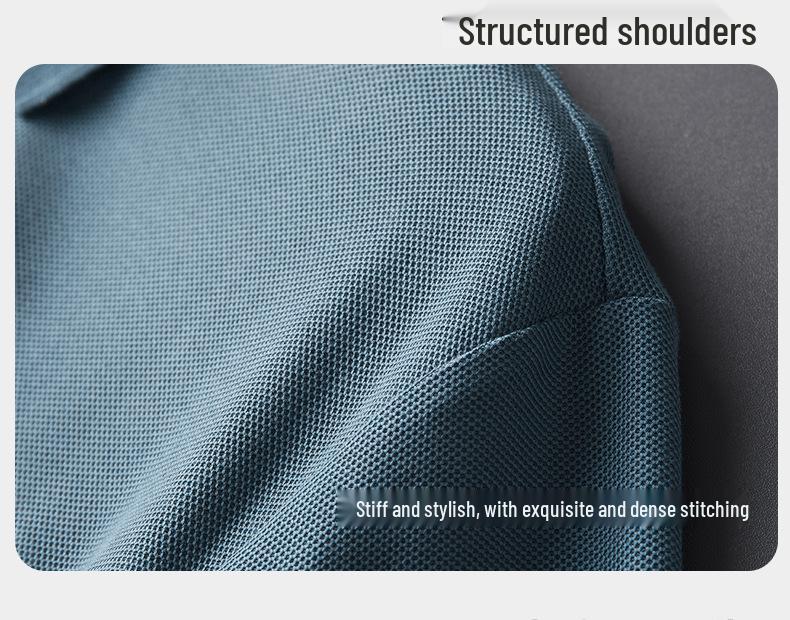 Men's Solid Color 100% Cotton Polo - Short-Sleeve, Summer Casual Lapel Top for Middle Age