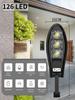 Powerful Solar LED Light Outdoor Remote Control Solar Lamp Motion Sensor Sunlight Spotlights IP65 Yard Garden Wall Street Lights