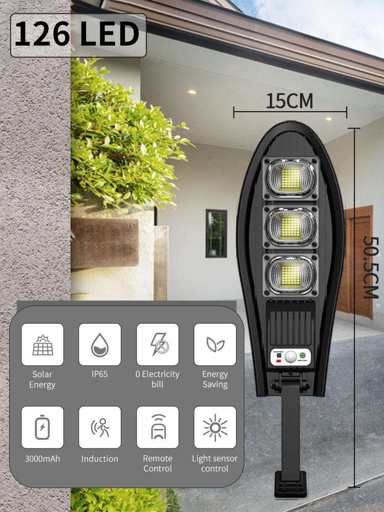 Powerful Solar LED Light Outdoor Remote Control Solar Lamp Motion Sensor Sunlight Spotlights IP65 Yard Garden Wall Street Lights