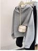 Women's Gray Half-Zip Hooded Sweatshirt - Autumn/Winter 2025 Korean Style Casual Loose Fit Pullover Top