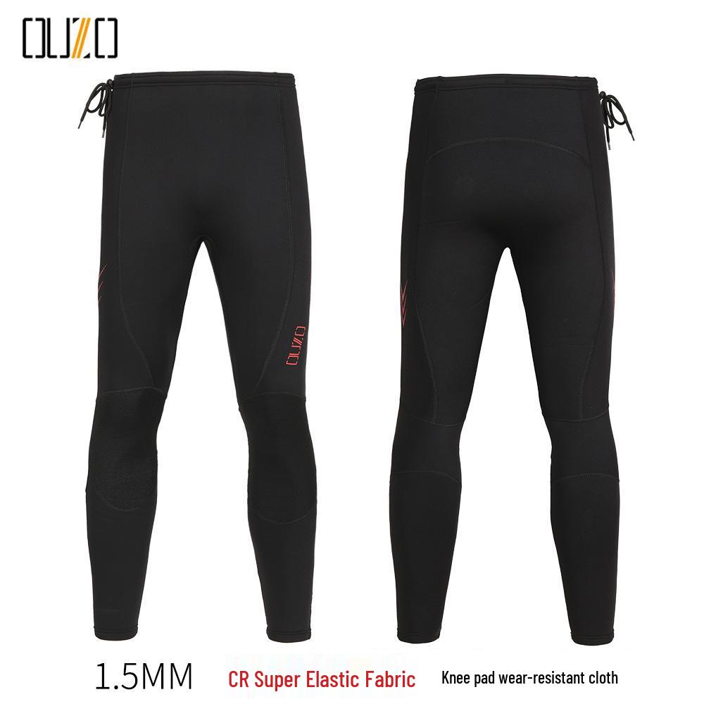 1.5mm OUZO Scuba Diving Suit Set - Unisex Long Sleeve, Cold & Sun Protection, Two-Piece for Surfing & Diving