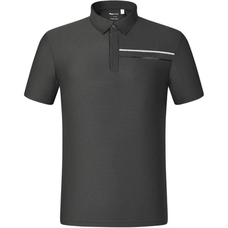 

FILA Golf Series Casual Fashion Comfortable Simple Solid Color Short Sleeve Polo Shirt Men tops Black A11M445104F-BK XL