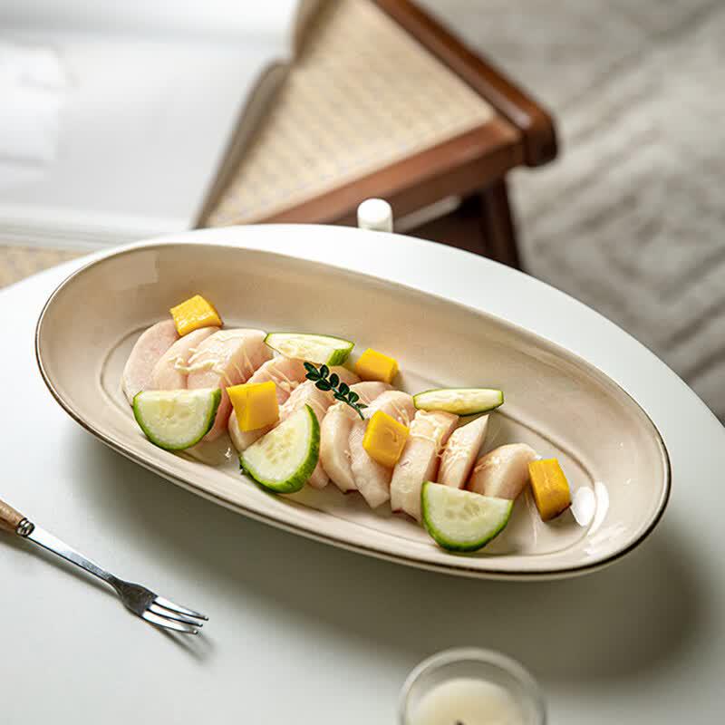 Retro Oval Ceramic Serving Plate