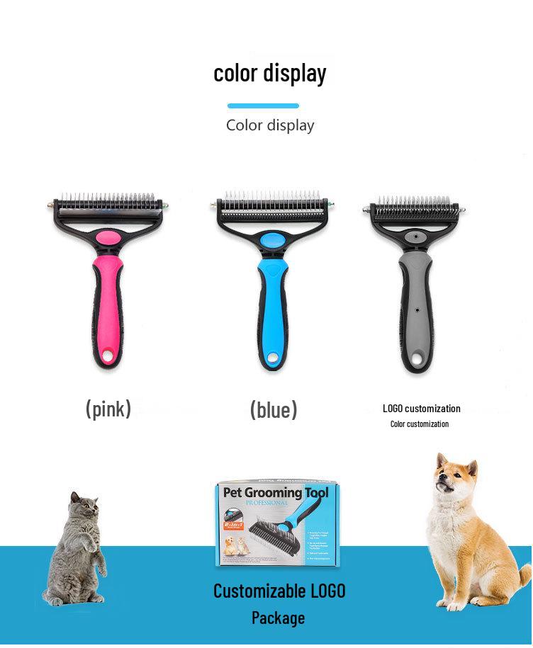 Dual-Headed Dog De-Shedding & Detangling Comb Tool
