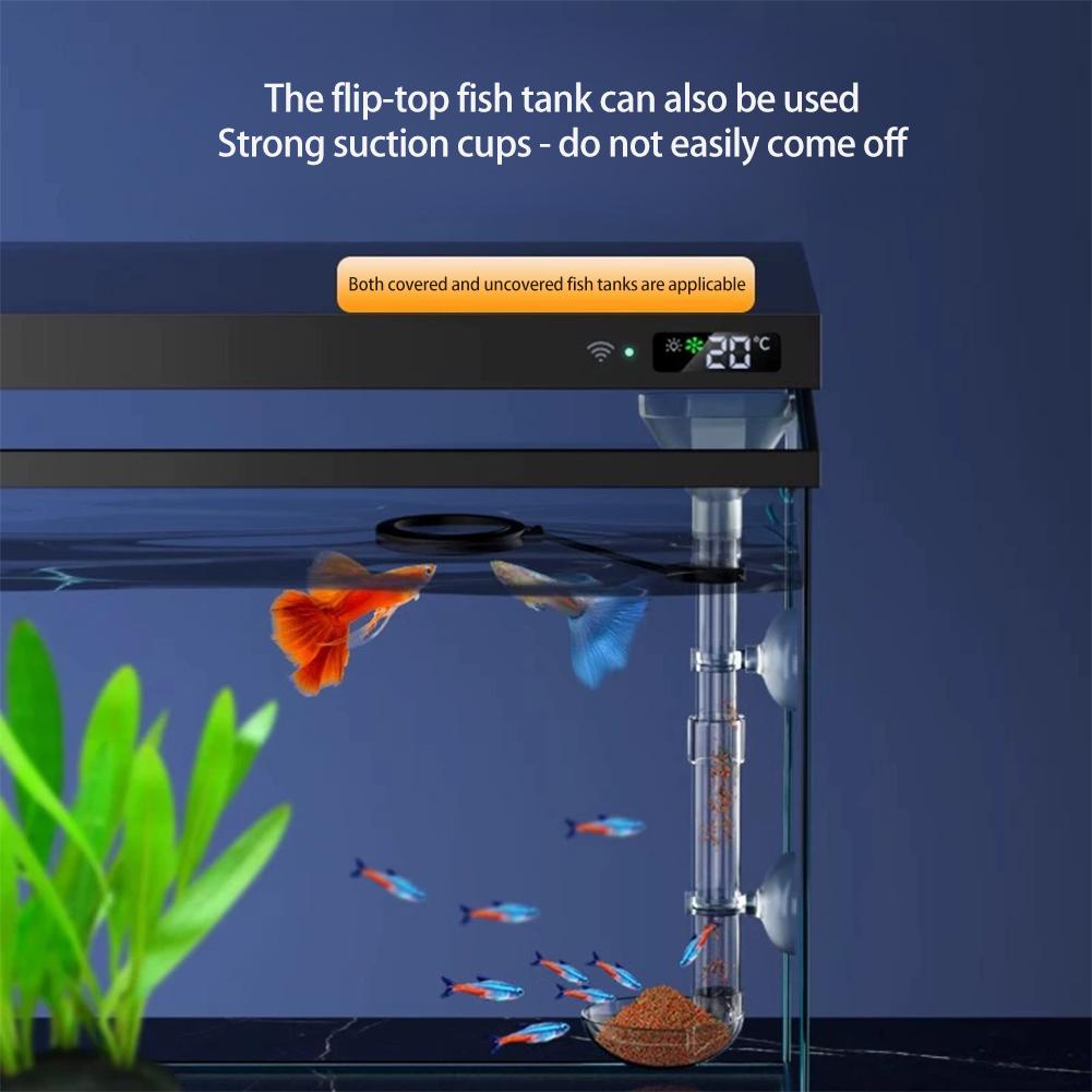 Acrylic Aquarium Fish Feeder Transparent Tube Floating Sinking Feed Suction Cup Feeding Ring Fish Tank Accessory