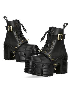 Dicke Sohle Runde Gürtelschnalle Damen Kurzstiefel 2025 Herbst Neu Street Punk Rock Schnürstiefel Dicker Absatz Lässige Stiefel