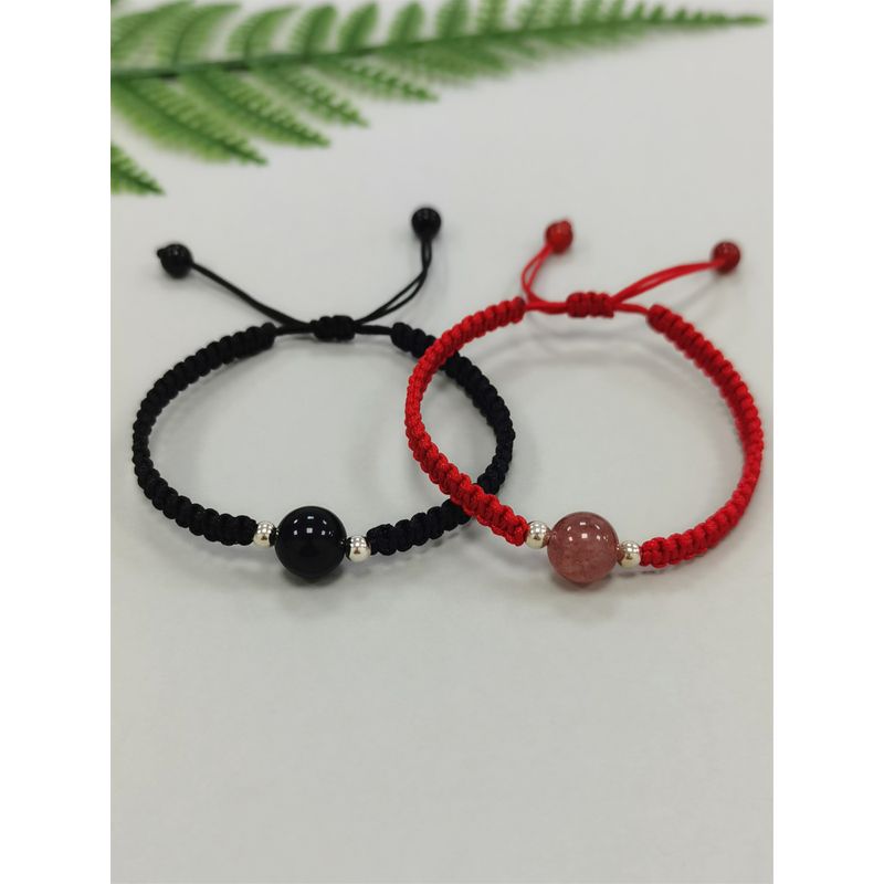 

Клубничный Кварц Обсидиан Агат Кристальный Браслет Год Животного Красный Шнурок-оберег из Плетеной Веревки Материал для DIY Пара Подруги Hair or accessories can be mailed for knitting.