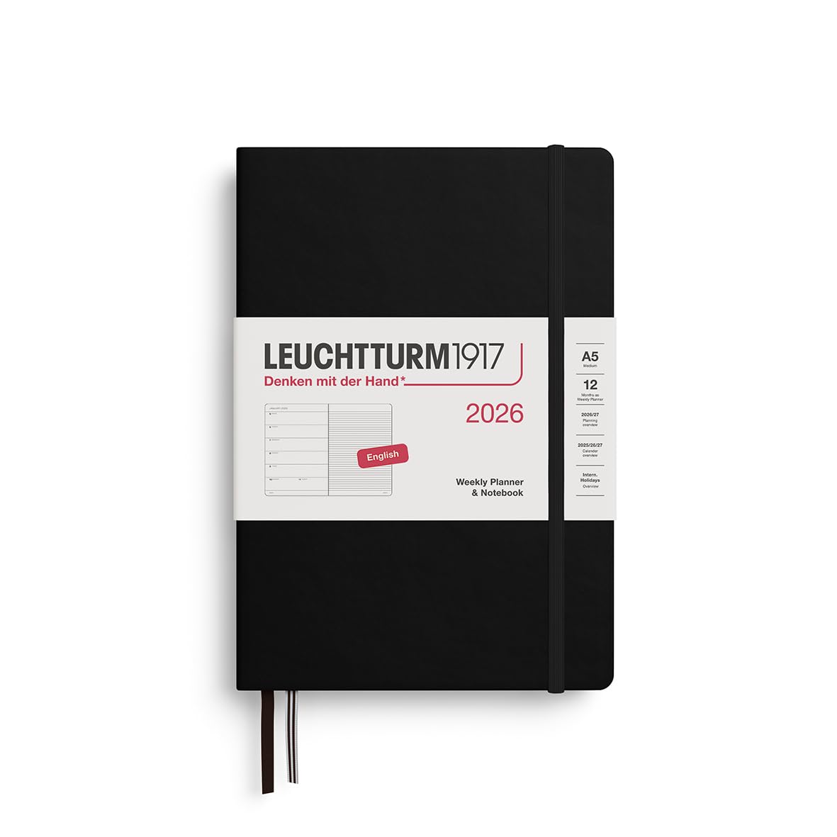 LEUCHTTURM1917 2026 1 January Start A5 Weekly black 372650 чёрный