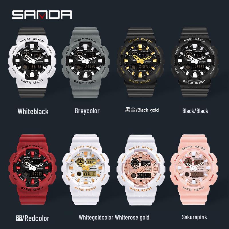 Sanda Multi-functional Waterproof Sports Watch for Men, Women & Students - Popular Electronic Watch