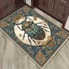 Vintage Beetle Rug with Floral Border  Antique Style Living Room Carpet, Nature-Inspired Home Decor Items Skid resistant carpet