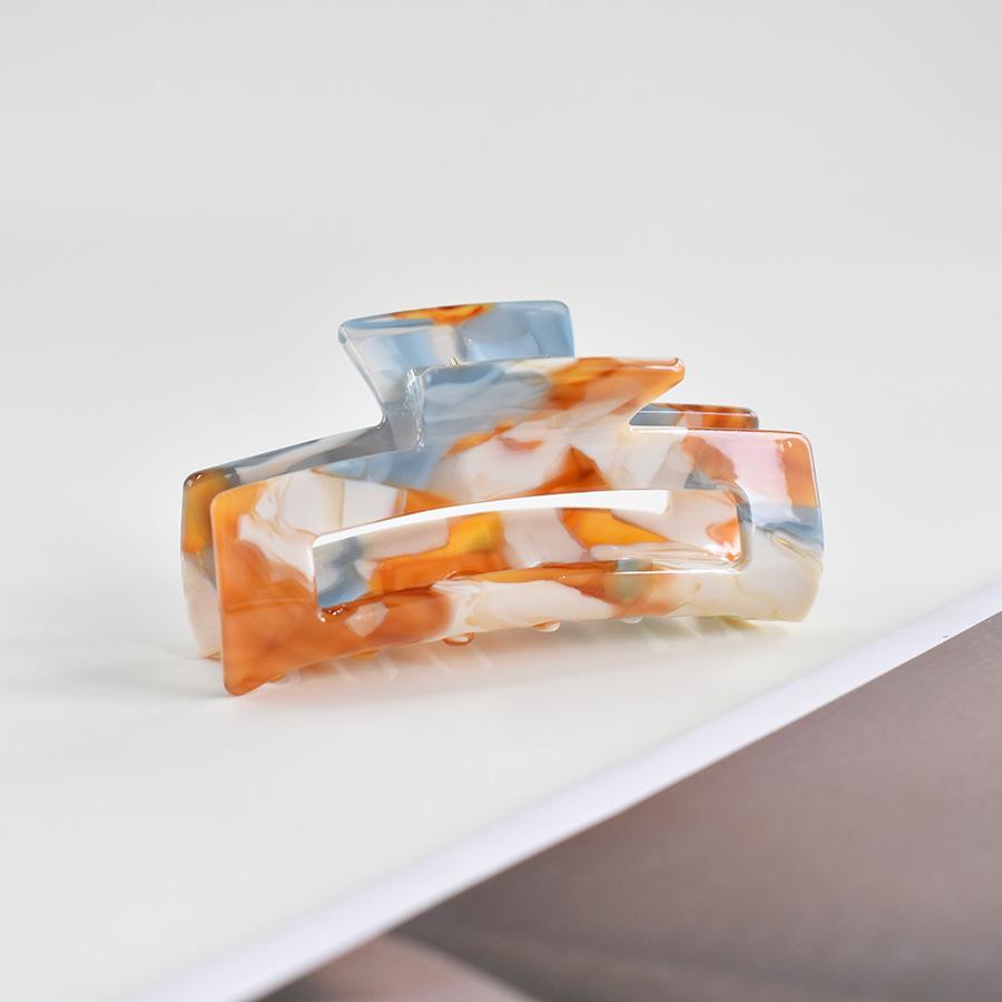 Fashion Hair Clips for Women Elegance Colorful Rectangle Hollow Out Acetate 8cm Claw Clip Girls Hair Claw Hair Accessories New