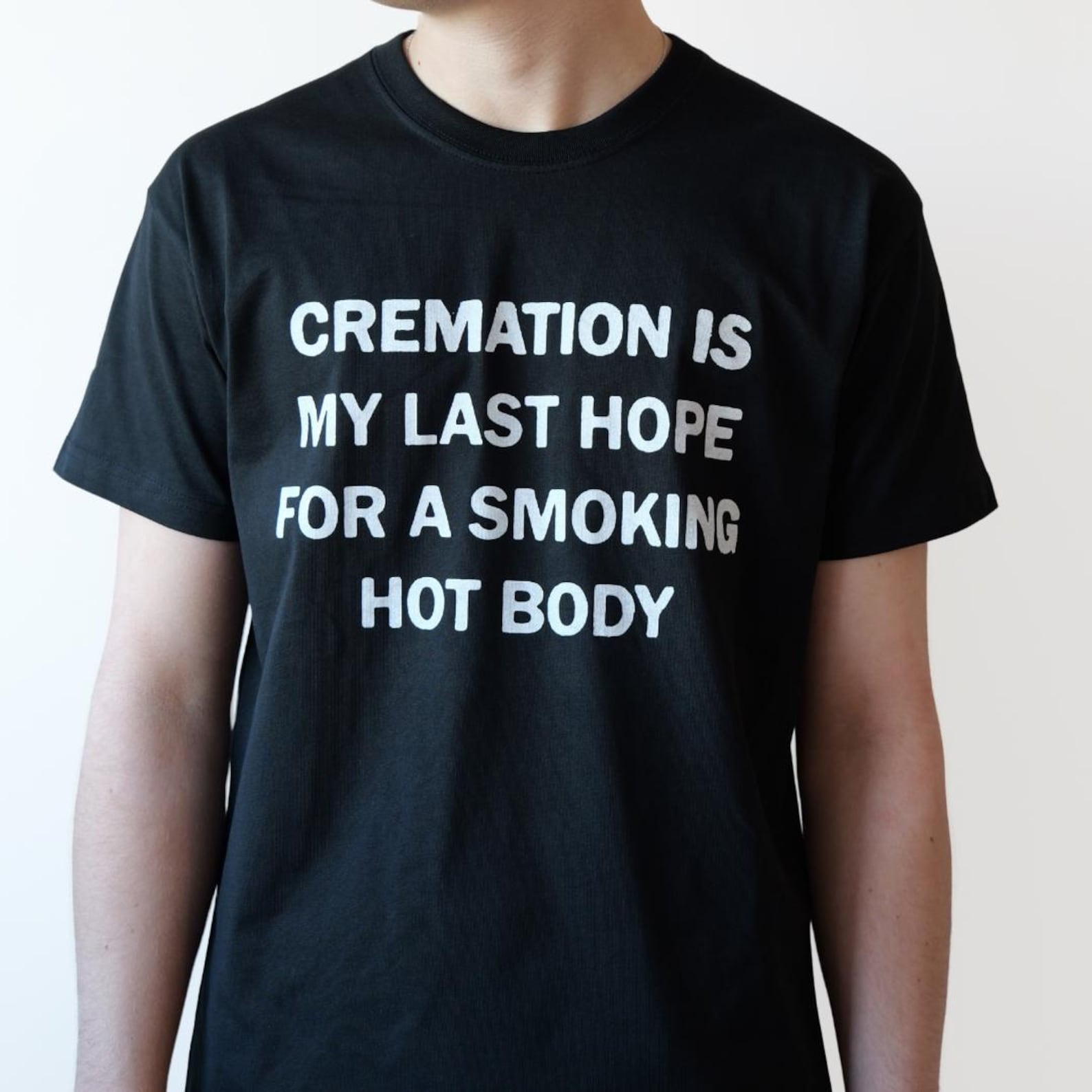 Funny Slogan Organic Heavy Cotton Tee – Cremation is My Last Hope S