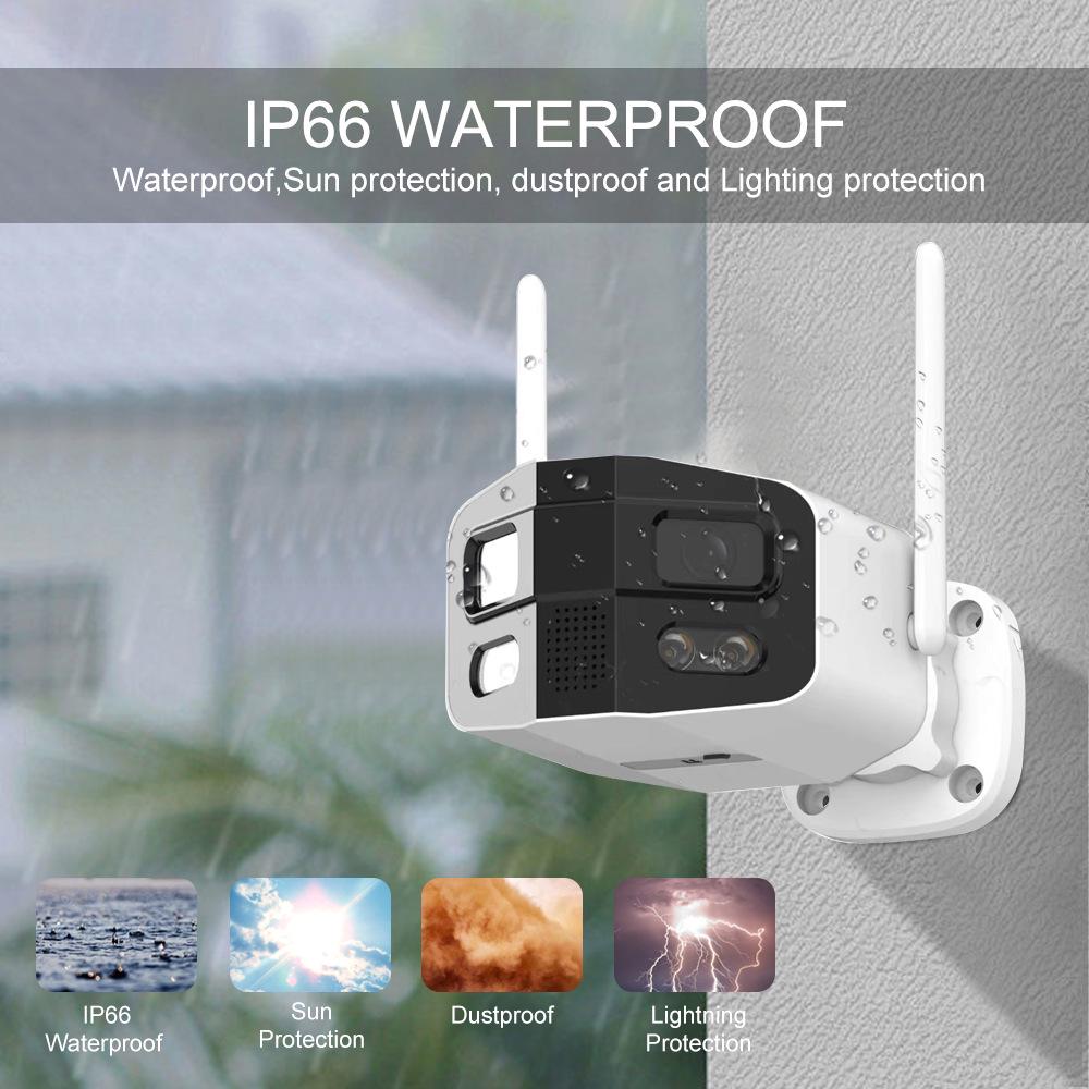 

Tuya 180° Panoramic Wireless Outdoor Camera, IP66 Waterproof, Full-Color HD Night Vision, Wide Angle 400W Built-in 32G Card