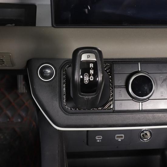 Carbon Fiber Center Console Gear Shift Panel Cover For LR Defender 90 110 20-24
