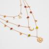 Multilayer Long Necklace with Beaded Designs Sun Pendant Necklace Fashionable Bohemian Jewelry for Various Occasion