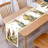 Vintage Osterhase Tischläufer Kaninchen Eier Blume Tischdecke Frühling Osterdekorationen Für Haus Küche Esstisch Dekor