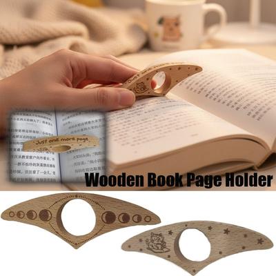 Fast Reading Aids Tools Wooden Book Page Holder Page Turning Fixed Thumb Book Holder  Book Lovers
