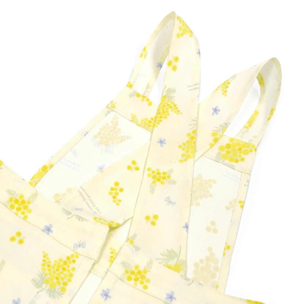 COLORFUL CANDY STYLE Back Cross Apron Mimosa Fleur Set of 2 Girls Cute Kids Apron Triangle Scarf Set Kids Apron Kids Toddlers Elementary School Cute