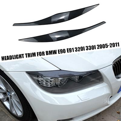 For BMW Accessories 3 Series E90 E91 320i 330i Headlight Eyebrows Eyelid 2005 2006 2007 2008 2009 2010 2011 Sedan / Touring