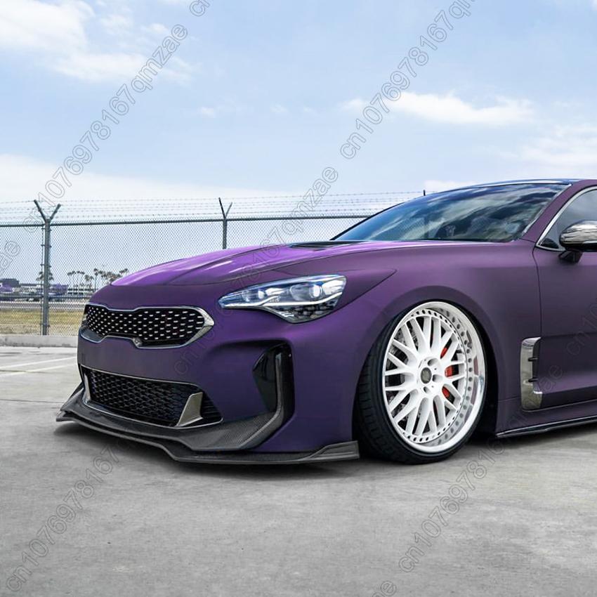 For Kia Stinger GT 2018-2023  Auto Car Front Bumper Splitter Lip Spoiler Diffuser Guard Body Kit Cover Tuning ABS Gloss Black