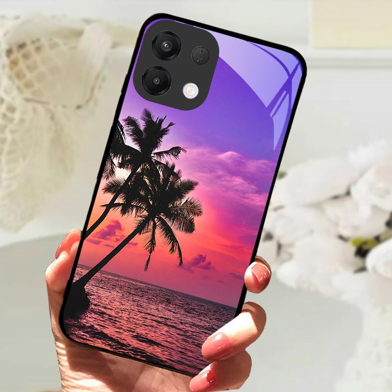 For OPPO K13 5G Case Cool Lion Wolf Tempered Glass Back Cover For OPPO K13 OPPOK13 Phone Case Protective Shell K 13 Fundas Capa