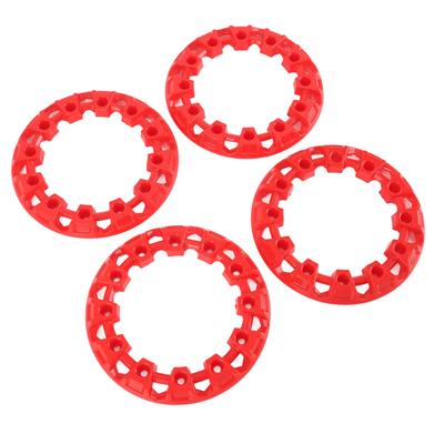 4 Stuks 6 Inch ATV Wielkap Naafbeschermer Decoratie Plastic Banden Decoratieve Velgrand Beschermer Universeel voor Go-Kart Rood
