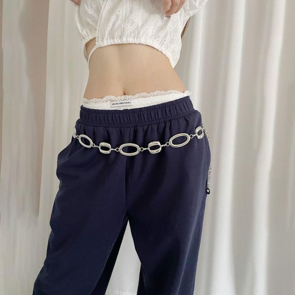 Gold Silver Chain Belt High-end Design Metal Chain Waistband Fashion Dress Belt Chain  Women