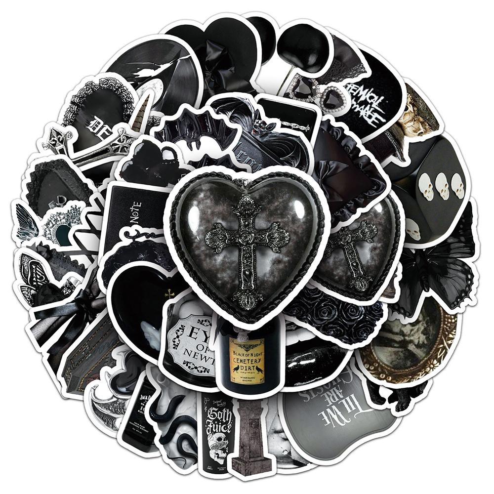 10/30/50pcs Dark Gothic Aesthetic Art Stickers Cool Cartoon Graffiti Decals Waterproof DIY Suitcase Phone Laptop Sticker Packing