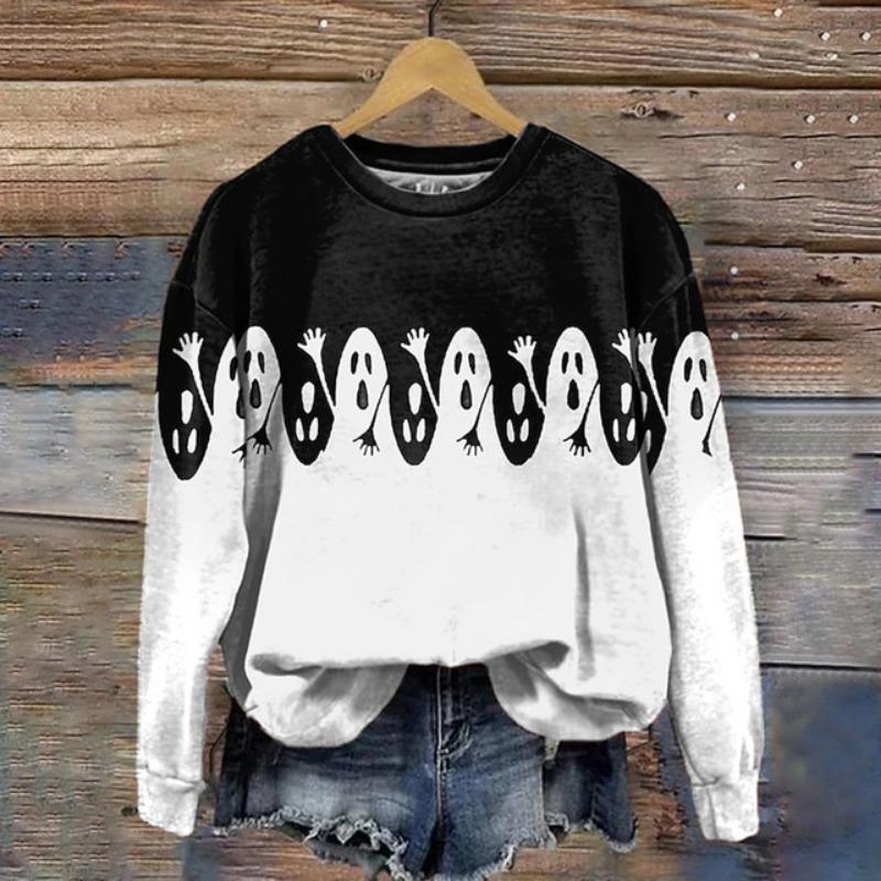 

Модная новая женская длинная толстовка с длинными рукавами, изысканная 3D-печать на Хэллоуин с принтом ведьмы, классическая одежда на весну и осень 8XL