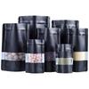 Black Aluminum Foil Windowed Stand-Up Self-Sealing Bag for Black Tea, Thick Printed Plastic Portioning Bag