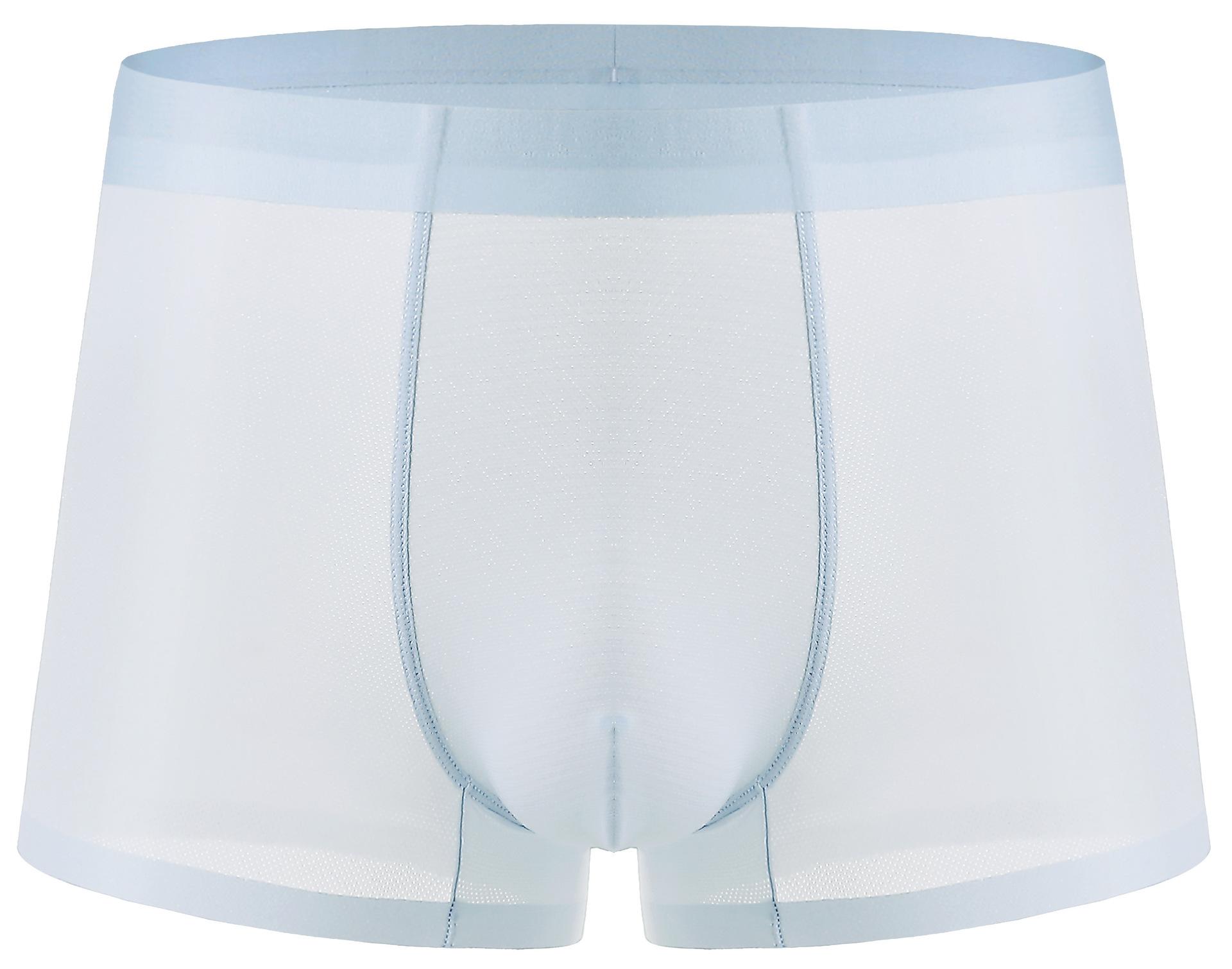 

Мужское нижнее белье Ice Silk, летние дышащие сетчатые мужские шорты, брюки с плоскими углами, мужские летние бесшовные, большого размера L синий