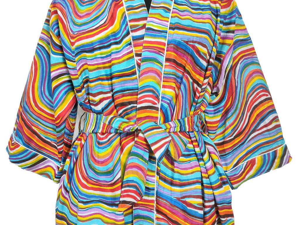 Cotton Robes Long Kimono Sleepwear Indian Hand Printed Night Wear Maxi Bathrobe